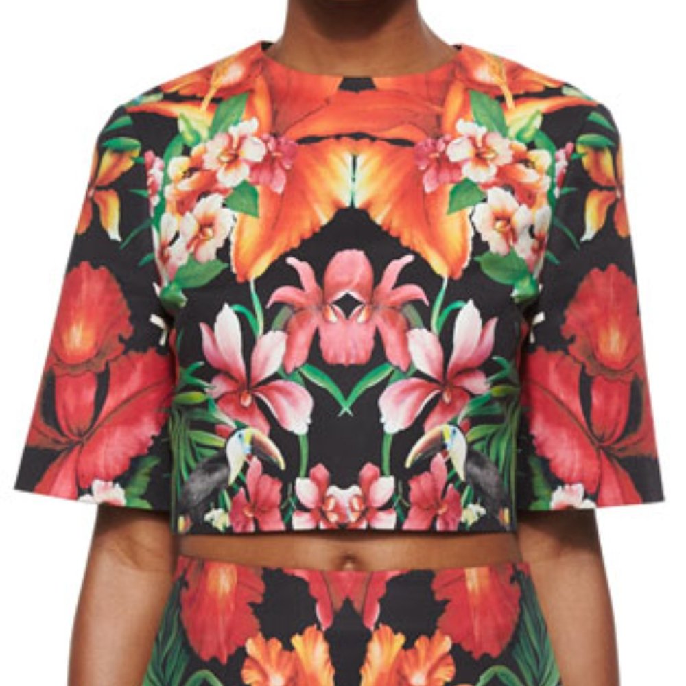 Ted Baker Tropical Toucan Printed Crop Top